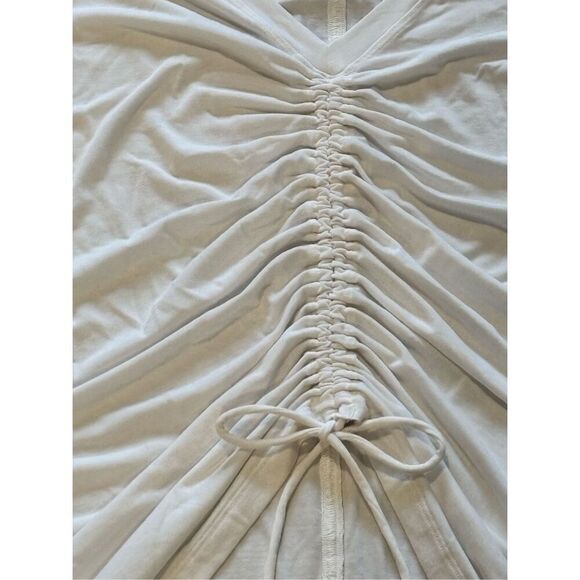 Athleta women's bright white oversized Crossover Ruched athletic Top size small - Picture 5 of 11